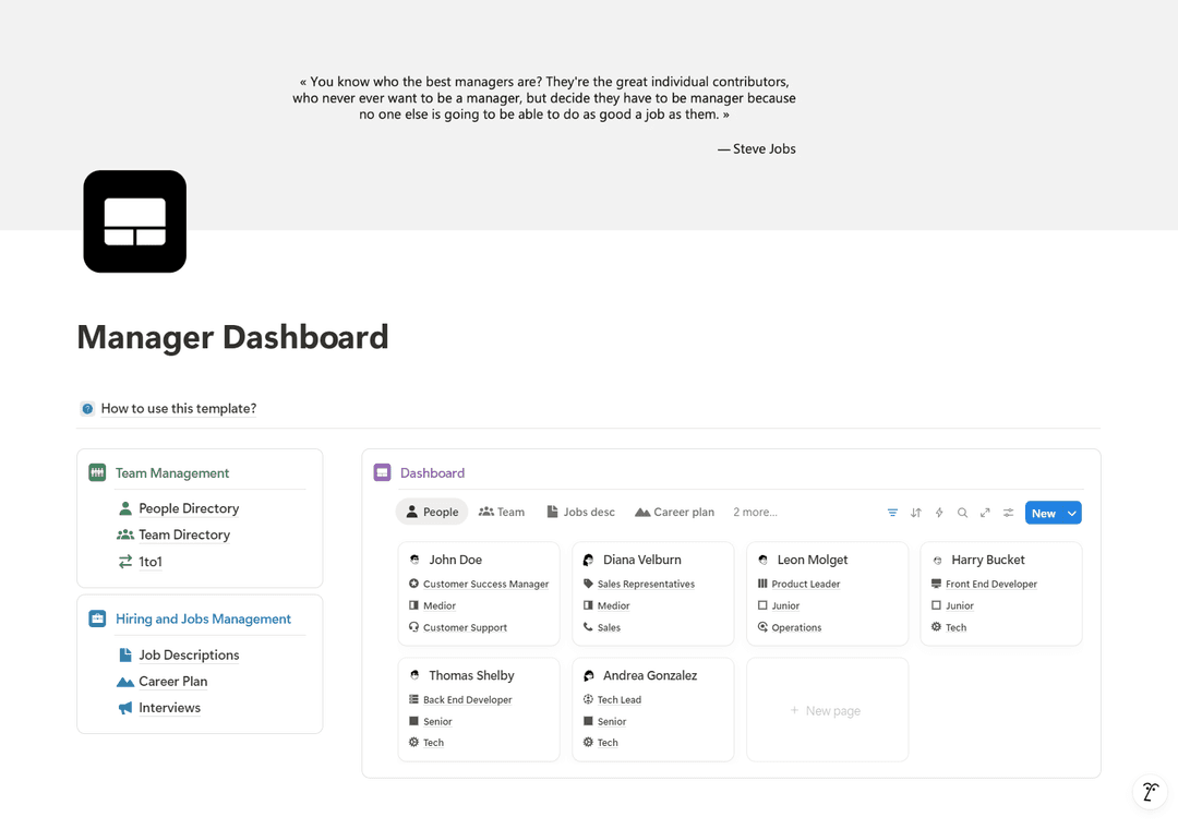 The Manager Dashboard